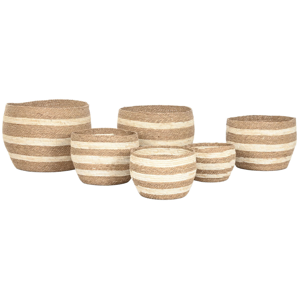 Decorative box Home ESPRIT Cream Natural Natural Fibre