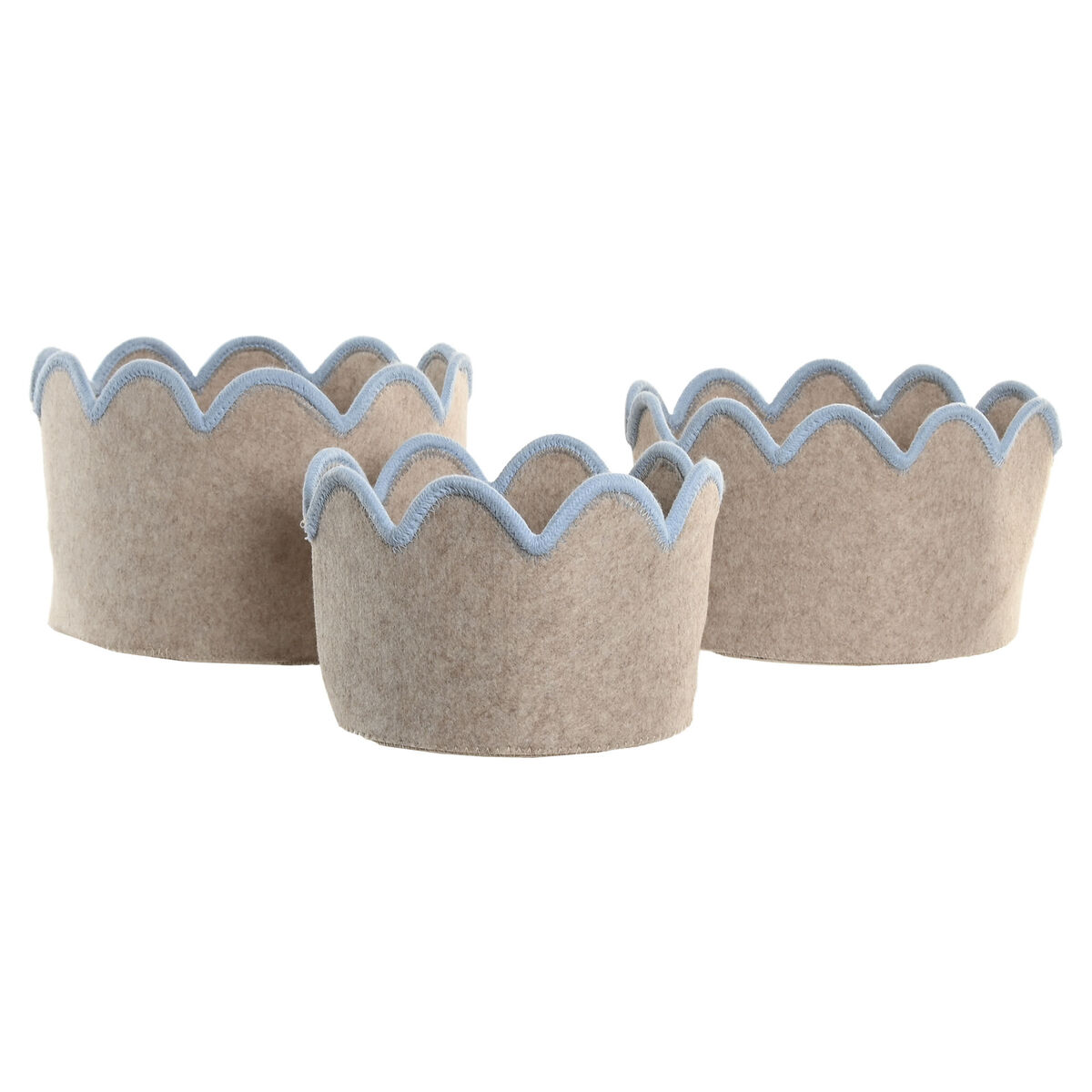 Basket set Home ESPRIT Blue Green Beige Pink Children’s (3 Pieces) (3 Units)
