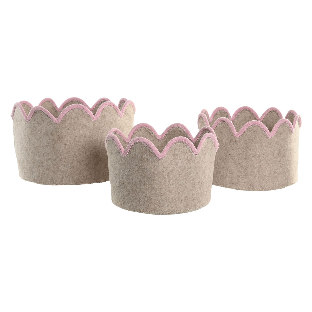 Basket set Home ESPRIT Blue Green Beige Pink Children’s (3 Pieces) (3 Units)