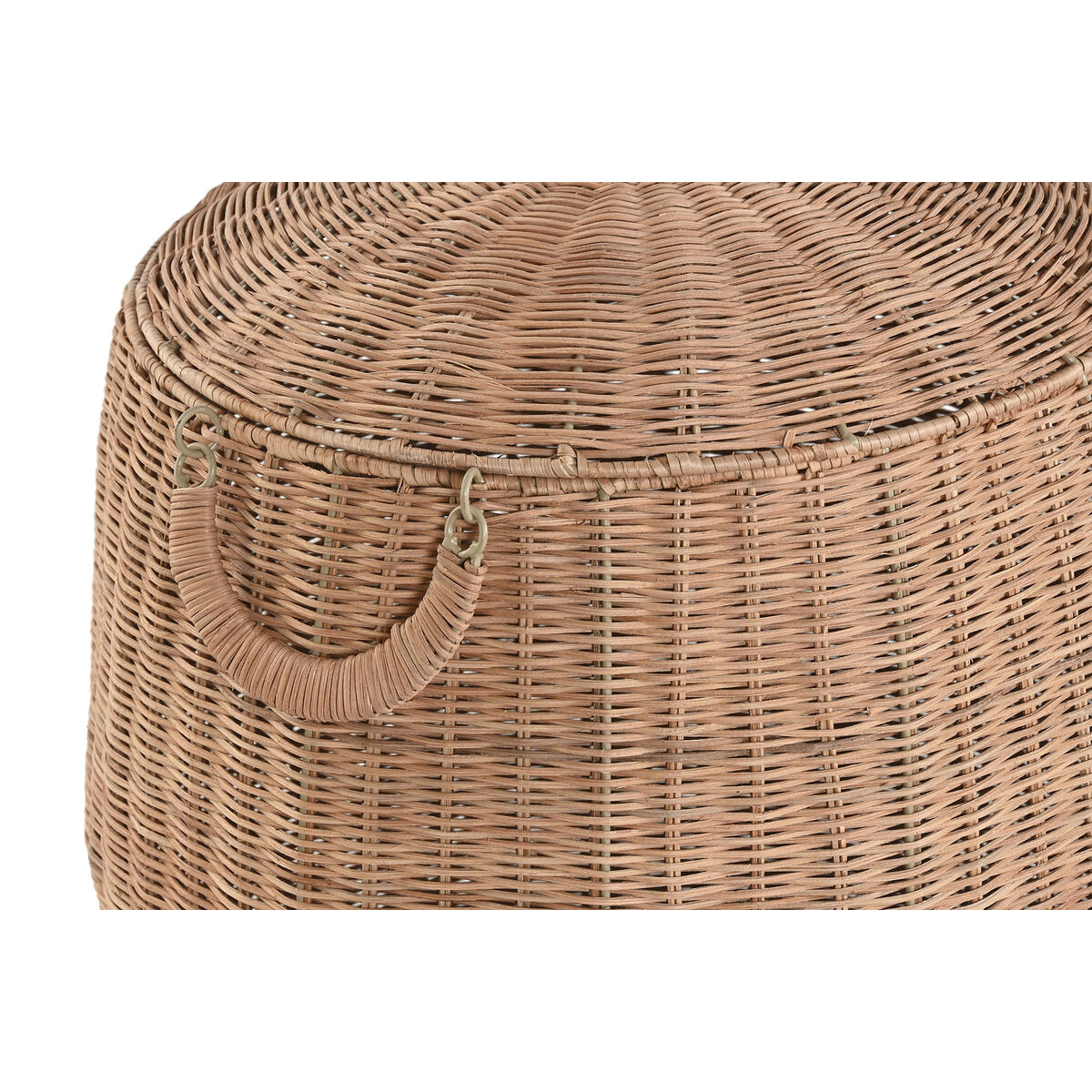 Decorative box Home ESPRIT Natural Metal Tropical (2 Pieces)