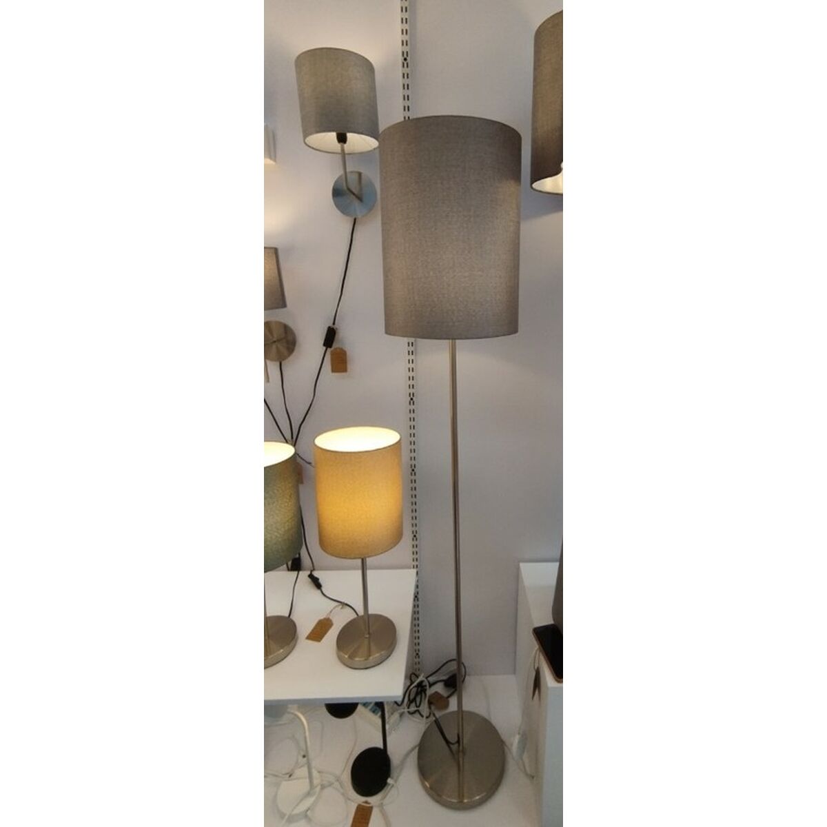 Floor Lamp Home ESPRIT Grey Silver 220 V 30 x 30 x 160 cm