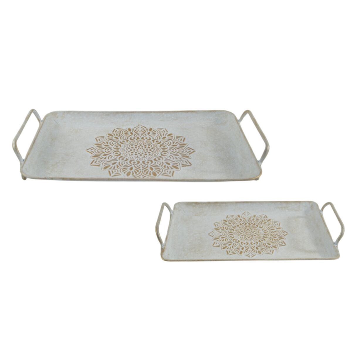 Snack tray Home ESPRIT White Golden Arab (2 Units)