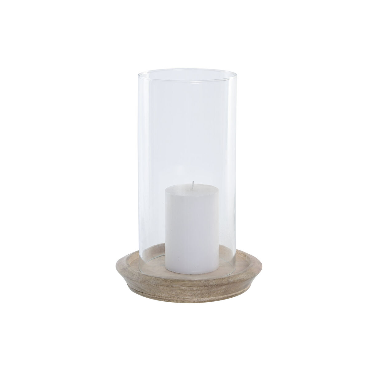 Candleholder Home ESPRIT Brown Natural Crystal Mango wood 19 x 19 x 26 cm (2 Units)