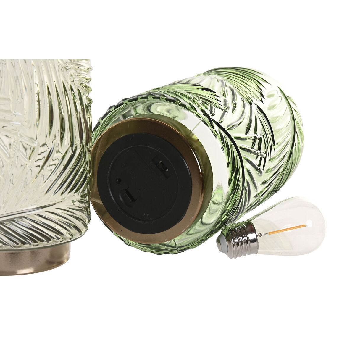 Lighting decoration Home ESPRIT Metal Crystal Tropical 12 x 12 x 20 cm (2 Units)