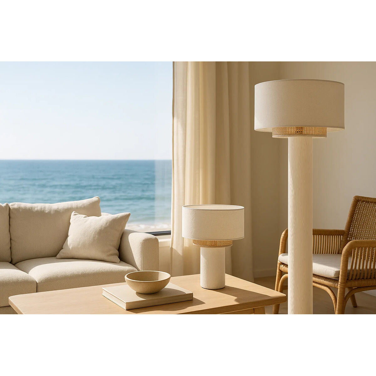 Desk lamp Home ESPRIT White Natural 50 W 220 V