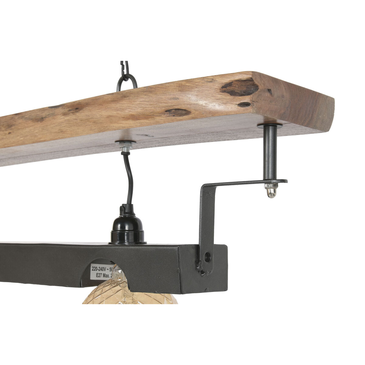 Ceiling Light Home ESPRIT Brown Black Iron Acacia 116 X 16 X 26 CM