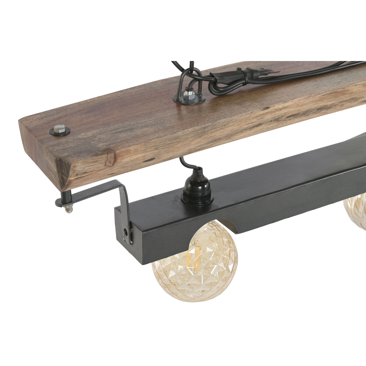 Ceiling Light Home ESPRIT Brown Black Iron Acacia 116 X 16 X 26 CM