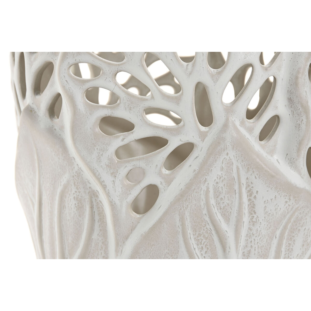 Vase Home ESPRIT White Ceramic Leaf of a plant 23 x 23 x 36 cm