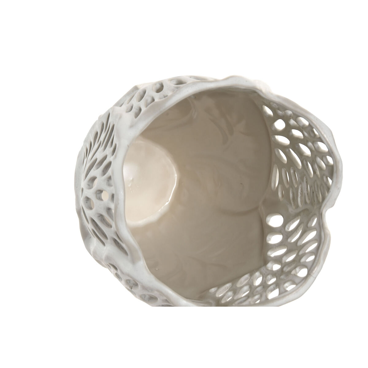 Vase Home ESPRIT White Ceramic Leaf of a plant 23 x 23 x 36 cm