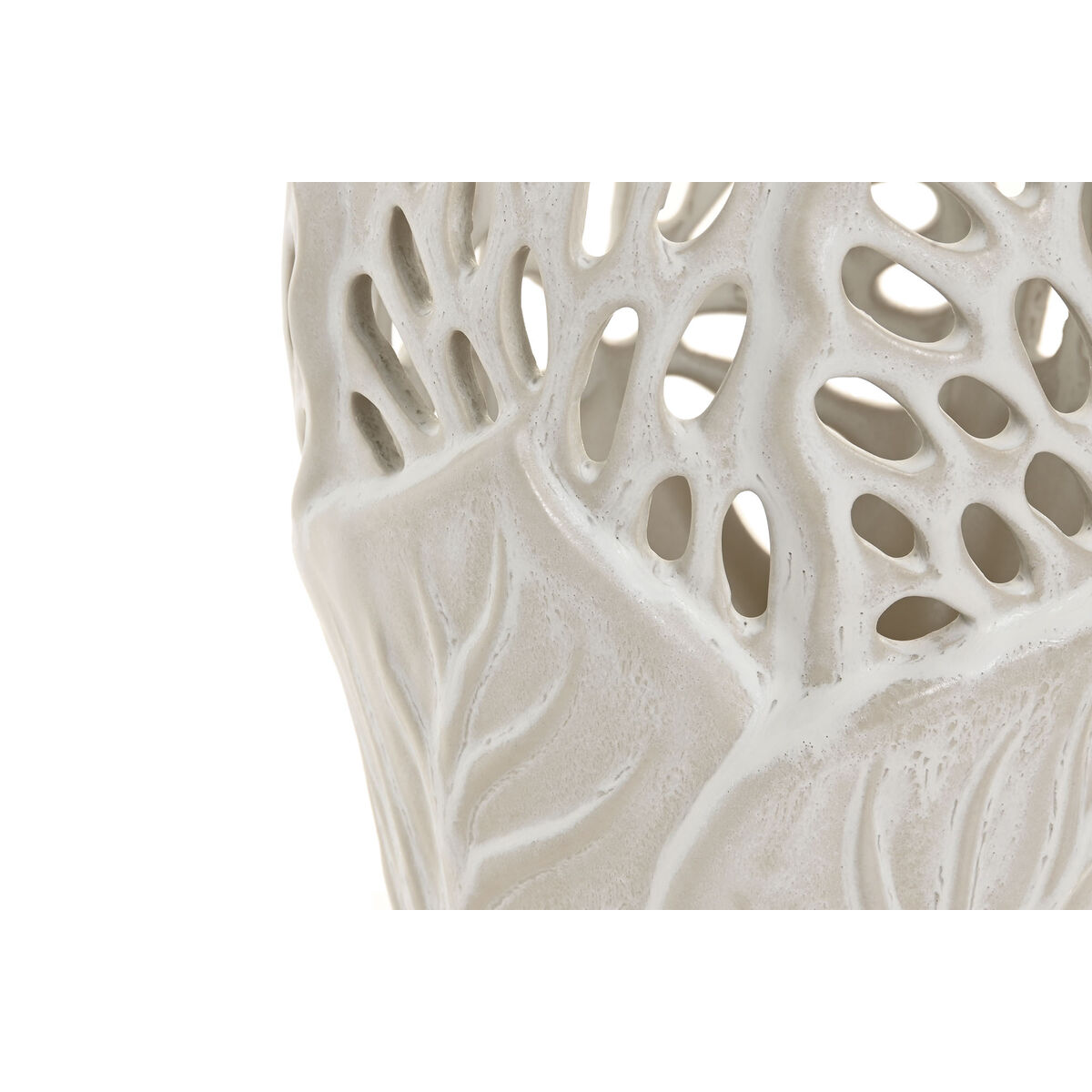 Vase Home ESPRIT White Ceramic Leaf of a plant 18 x 18 x 25 cm