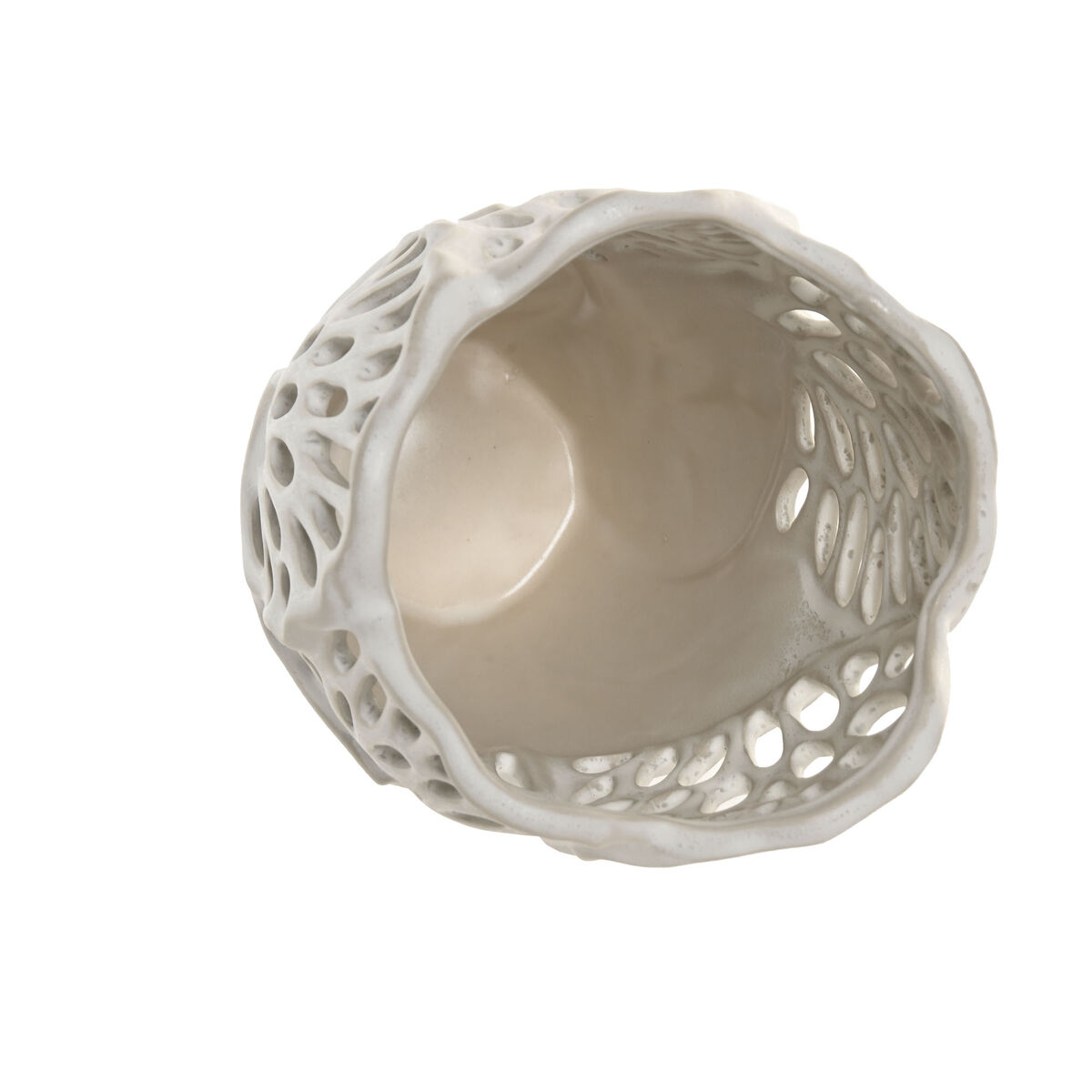 Vase Home ESPRIT White Ceramic Leaf of a plant 18 x 18 x 25 cm