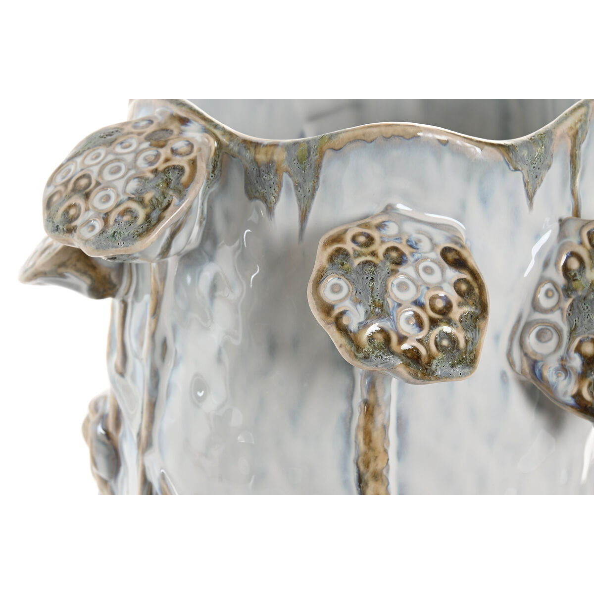Vase Home ESPRIT Blue White Ceramic 27 x 27 x 35 cm