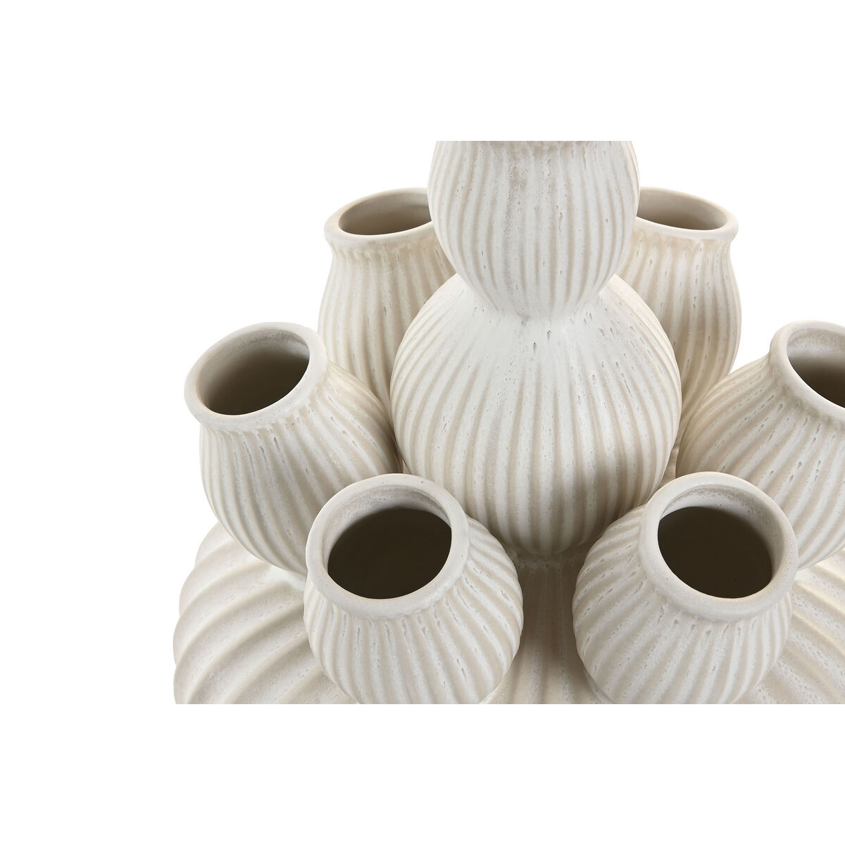 Vase Home ESPRIT Cream Ceramic Mediterranean 18 x 18 x 23 cm