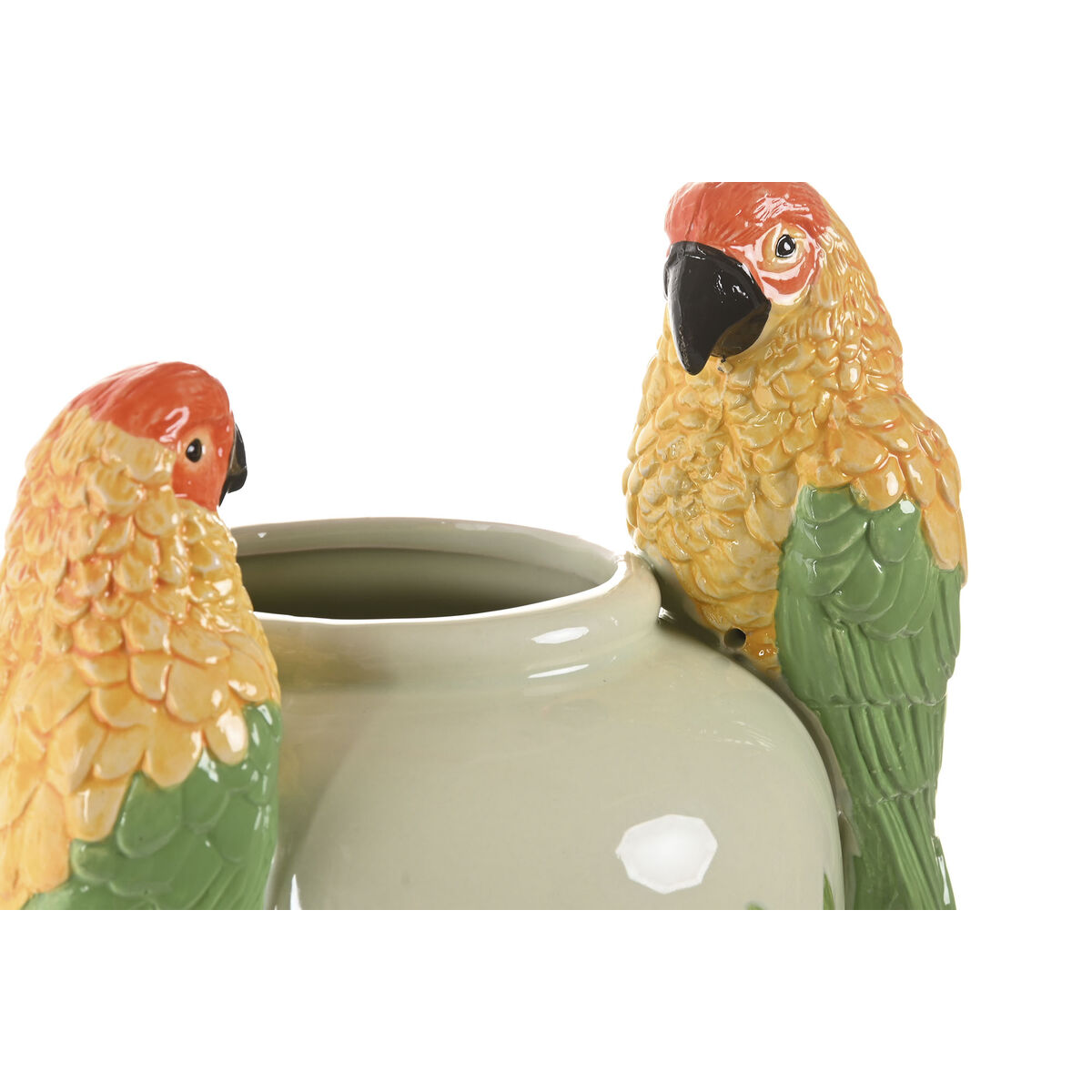 Vase Home ESPRIT Yellow Green Ceramic Tropical 21 x 21 x 24 cm