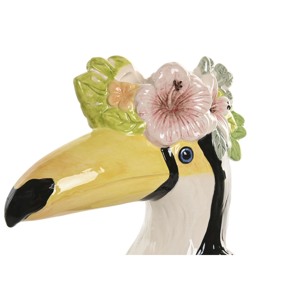 Vase Home ESPRIT Yellow Black Ceramic Tropical 19 X 10 X 25 CM