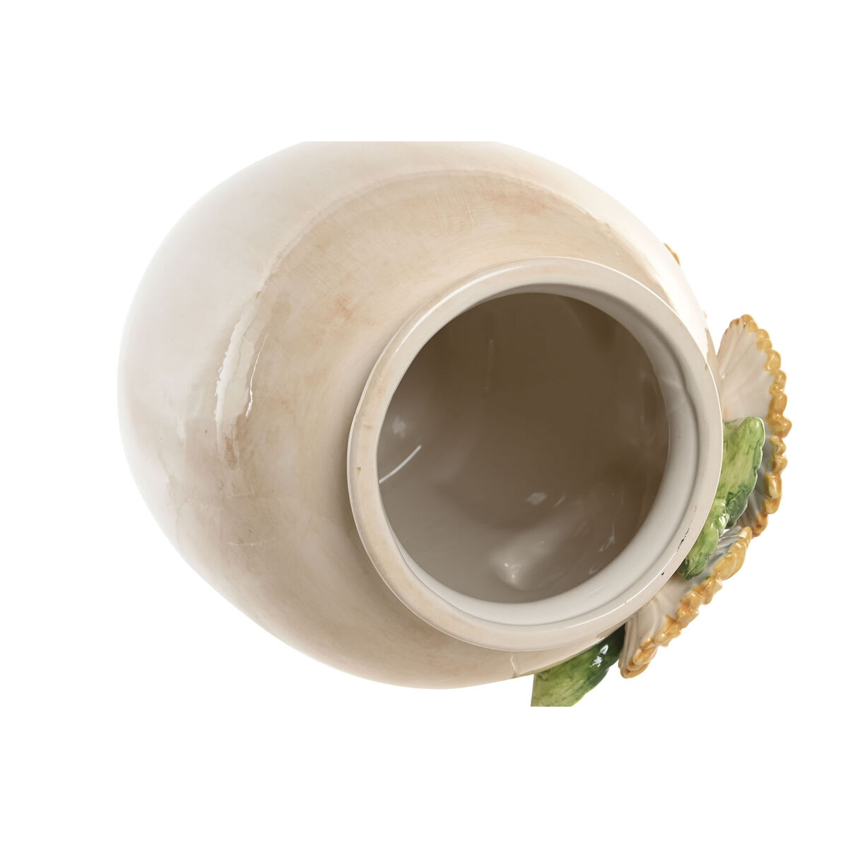 Vase Home ESPRIT Yellow Beige Ceramic Shabby Chic 26 x 26 x 34 cm