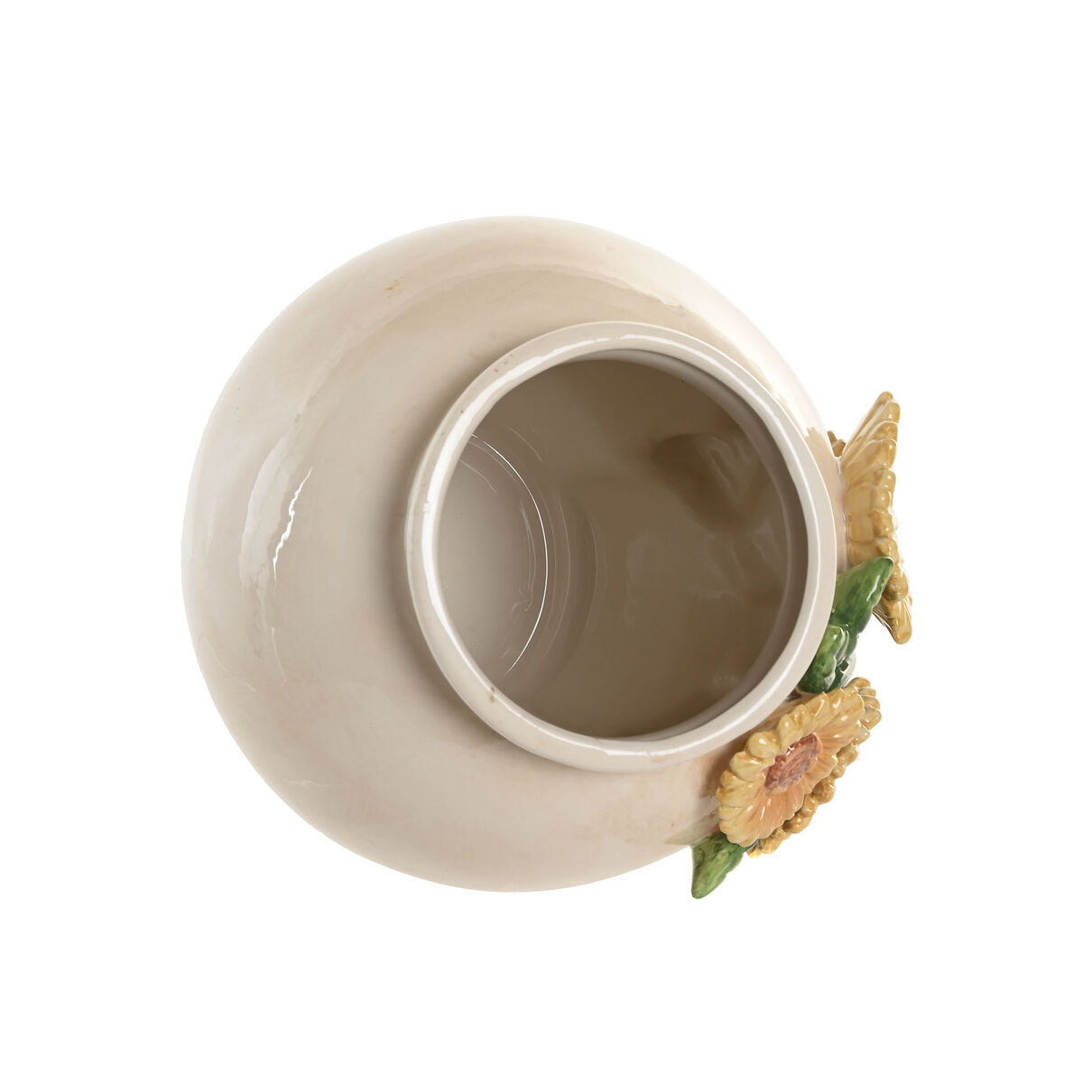 Vase Home ESPRIT Yellow Beige Ceramic Shabby Chic 26 x 26 x 24 cm