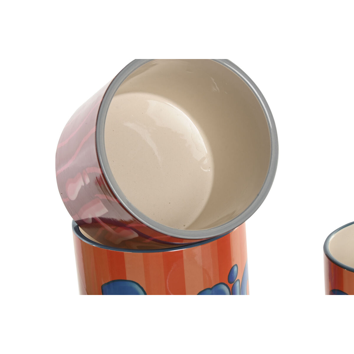 Planter Home ESPRIT Multicolour Ceramic Urban 13,6 X 13,6 X 11,8 CM (3 Pieces) (3 Units)