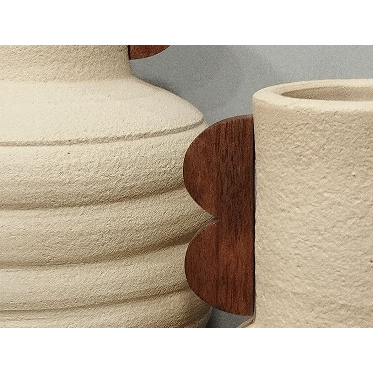 Vase Home ESPRIT Brown Beige Terracotta Mango wood 28 x 28 x 33 cm
