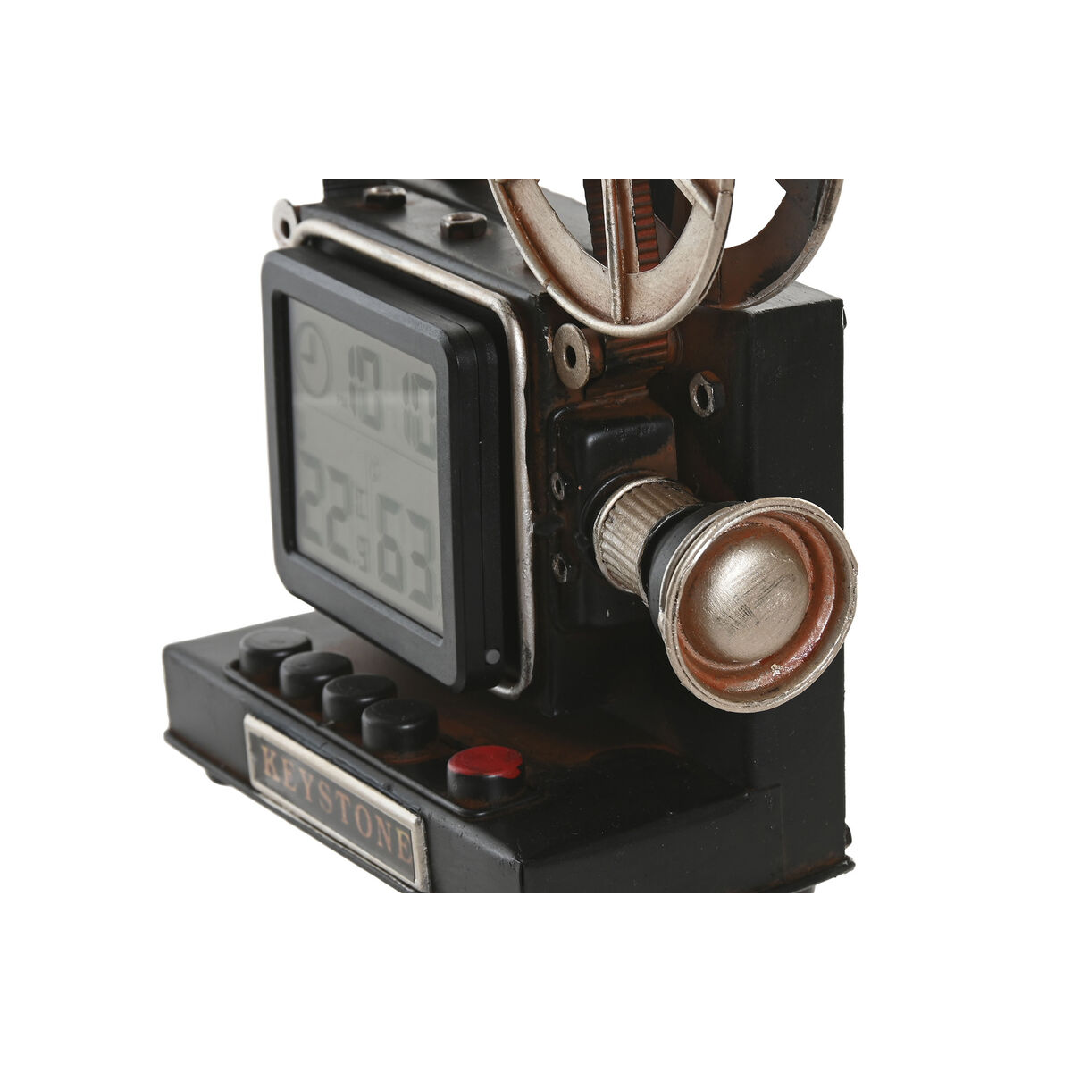 Table clock Home ESPRIT Black Silver Vintage