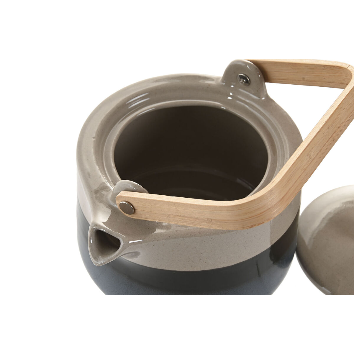 Teapot Home ESPRIT Blue Grey Bamboo Porcelain 1 L