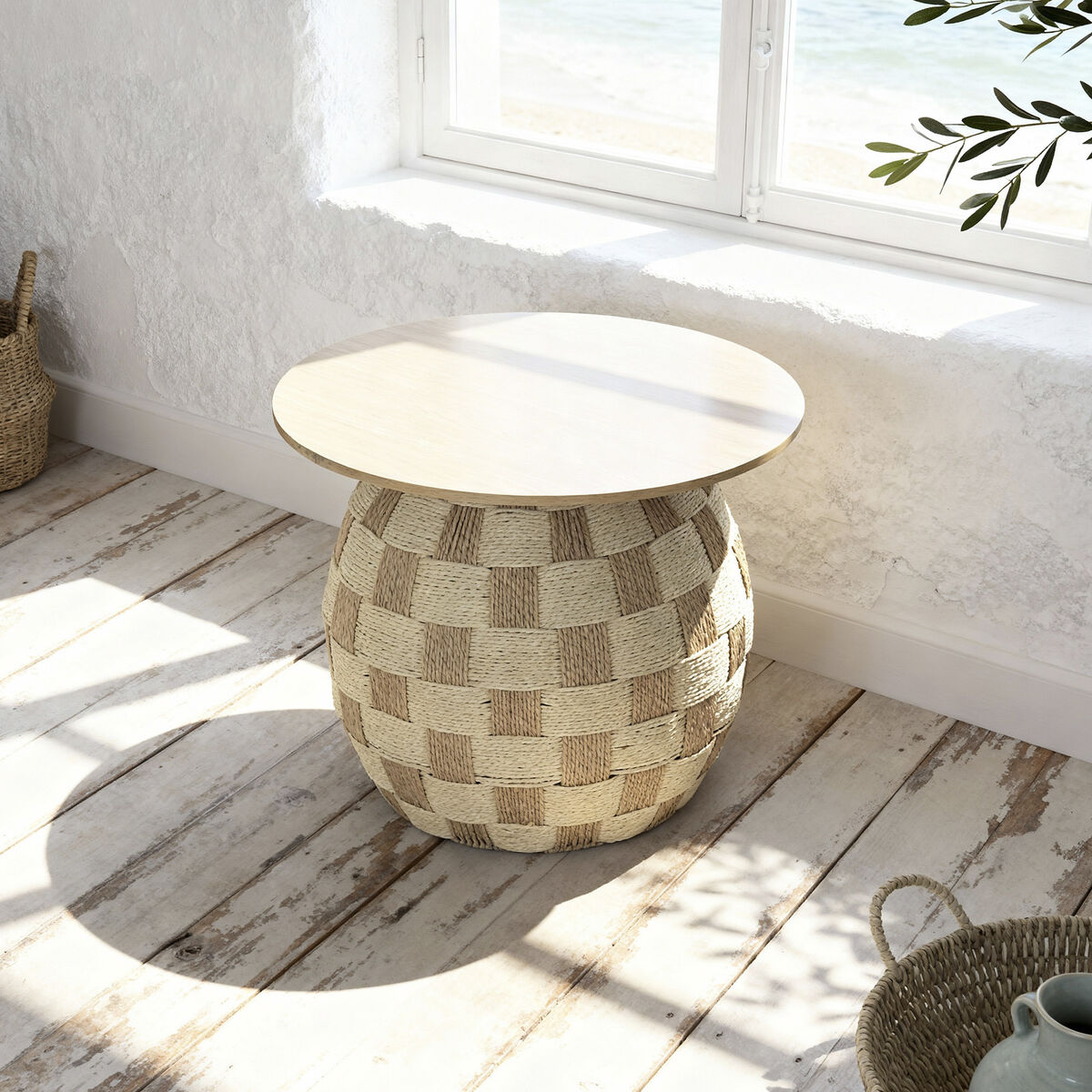 Side table Home ESPRIT Natural 60 x 60 x 48 cm