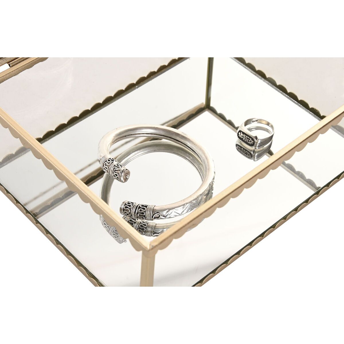 Jewelry box Home ESPRIT Golden Metal Crystal