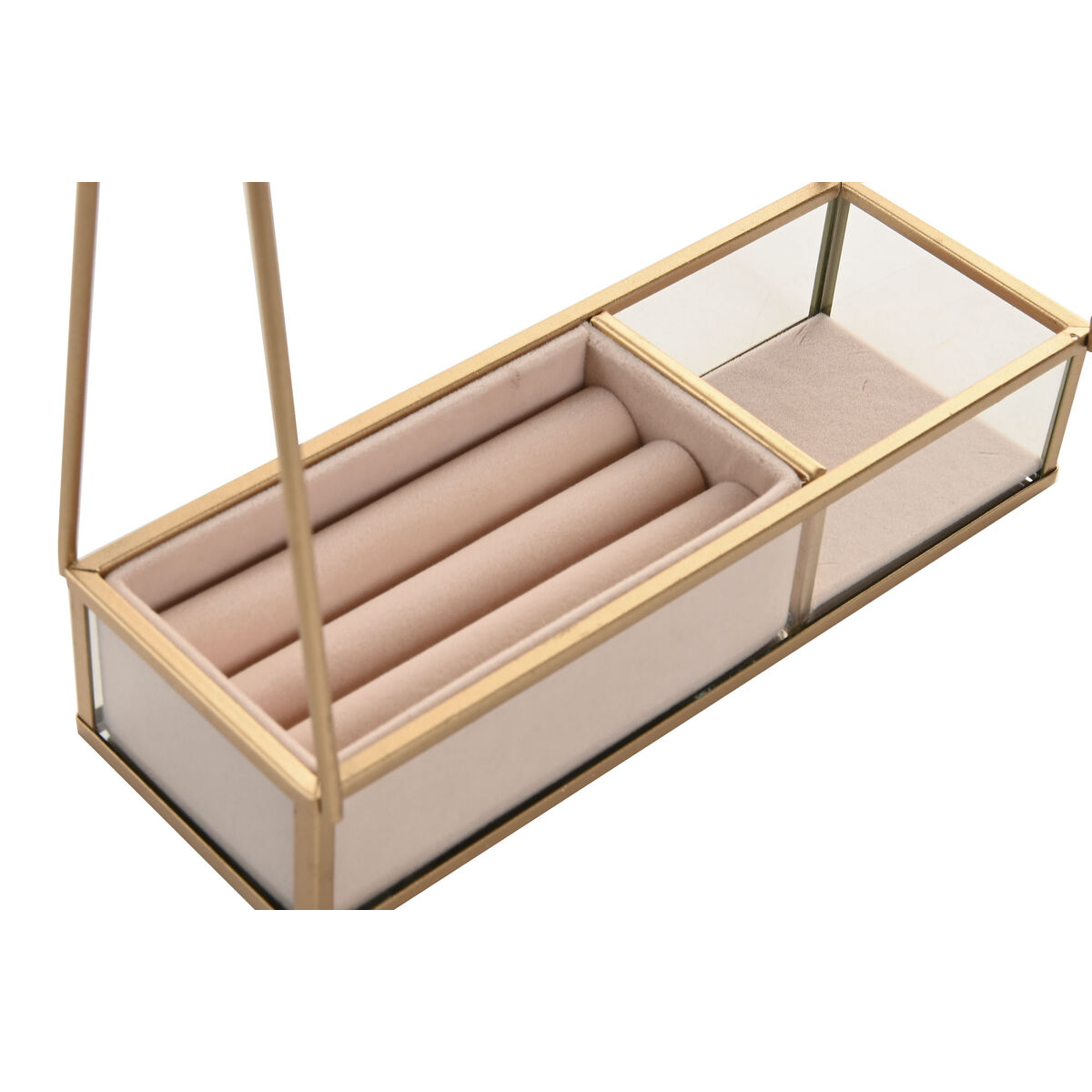 Jewelry box Home ESPRIT Beige Golden Metal