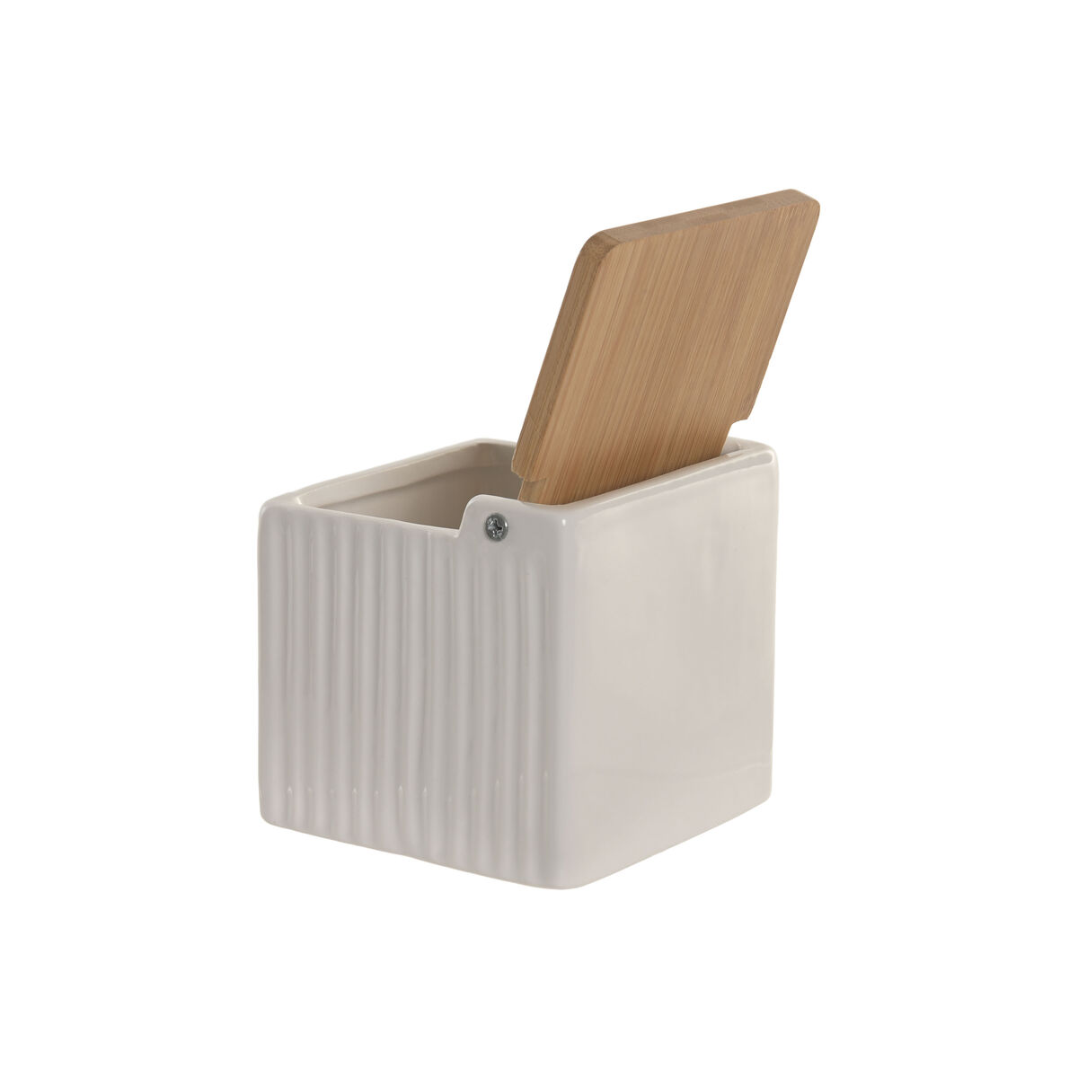 Salt Shaker with Lid Home ESPRIT White Bamboo Stoneware 11 x 11 x 11 cm (3 Units)