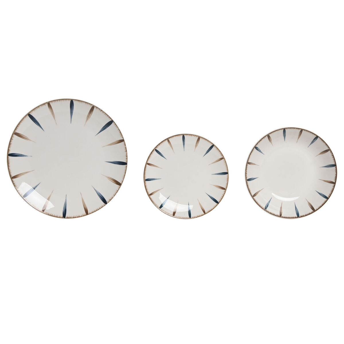 Tableware Home ESPRIT Blue White Porcelain 18 Pieces