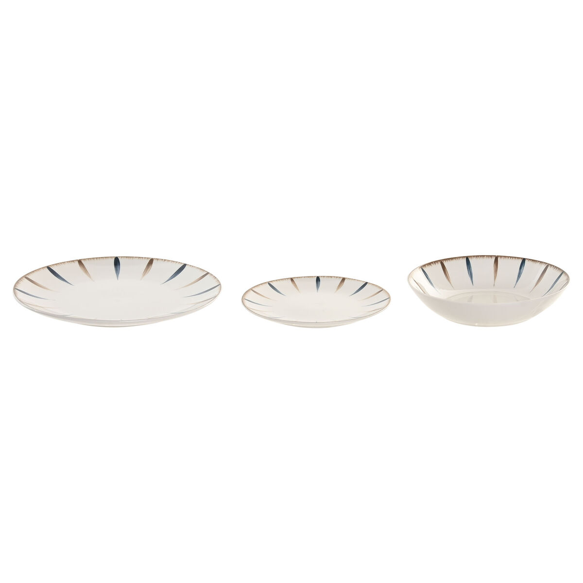 Tableware Home ESPRIT Blue White Porcelain 18 Pieces