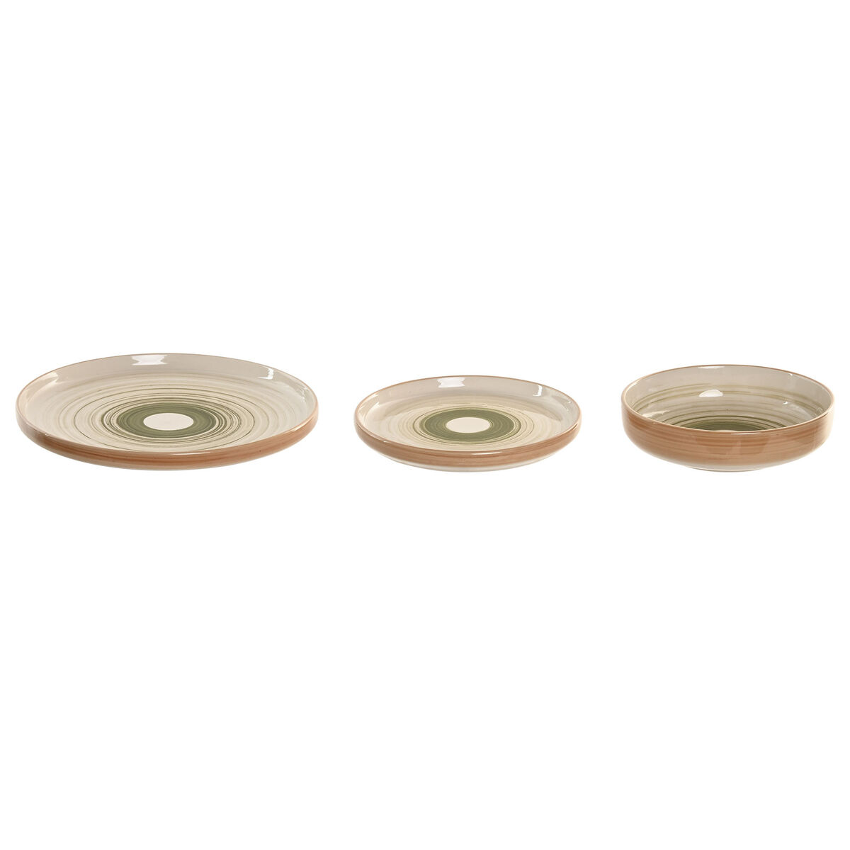 Tableware Home ESPRIT Green Stoneware 18 Pieces