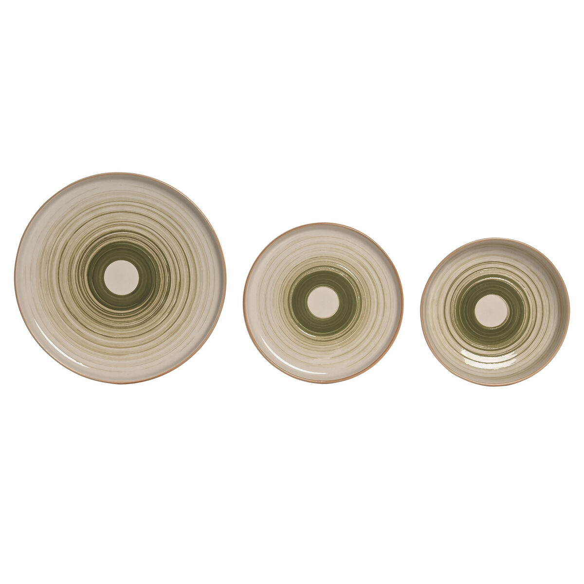Tableware Home ESPRIT Green Stoneware 18 Pieces