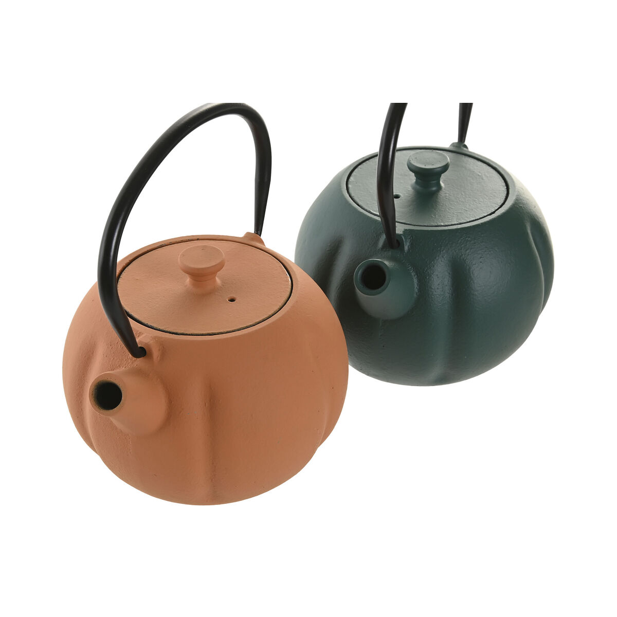 Teapot Home ESPRIT Green Orange Stainless steel Iron 1 L (2 Units)