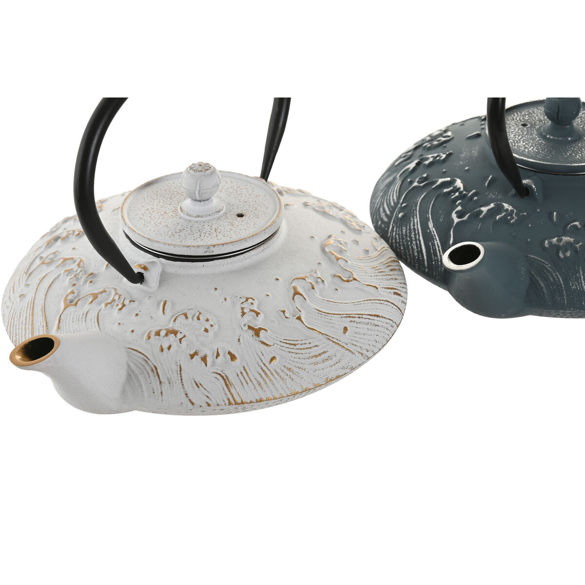 Teapot Home ESPRIT Blue White Stainless steel Iron 800 ml (2 Units)