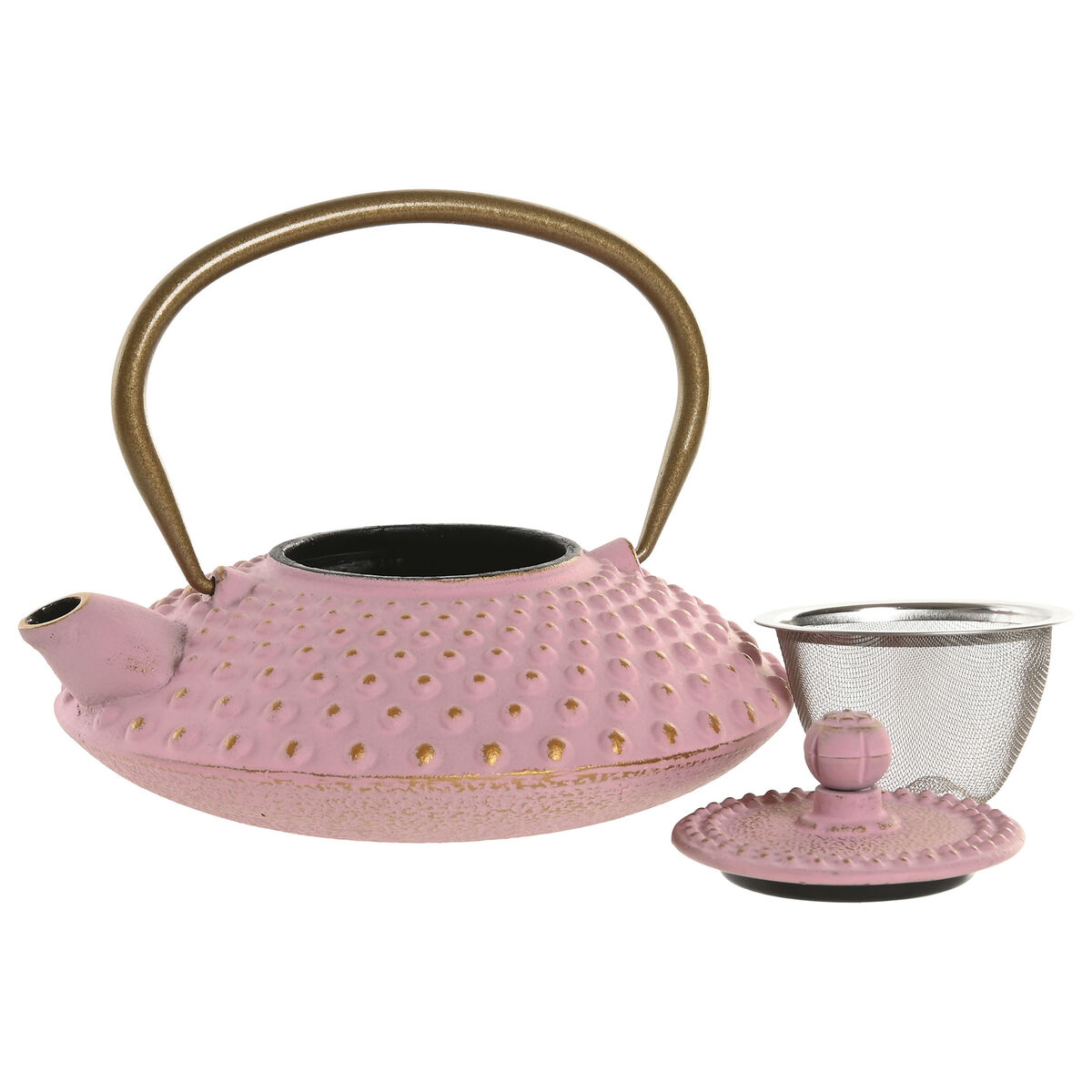 Teapot Home ESPRIT White Pink Stainless steel Iron (2 Units)