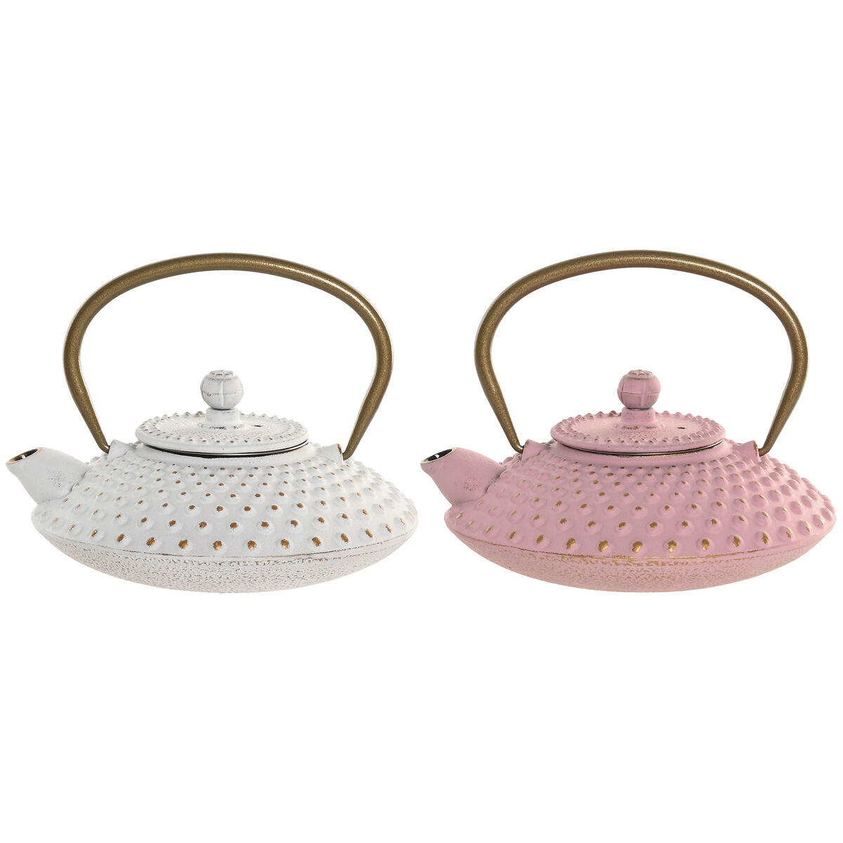Teapot Home ESPRIT White Pink Stainless steel Iron (2 Units) Teapot Home ESPRIT White Pink Stainless steel Iron (2 Units)