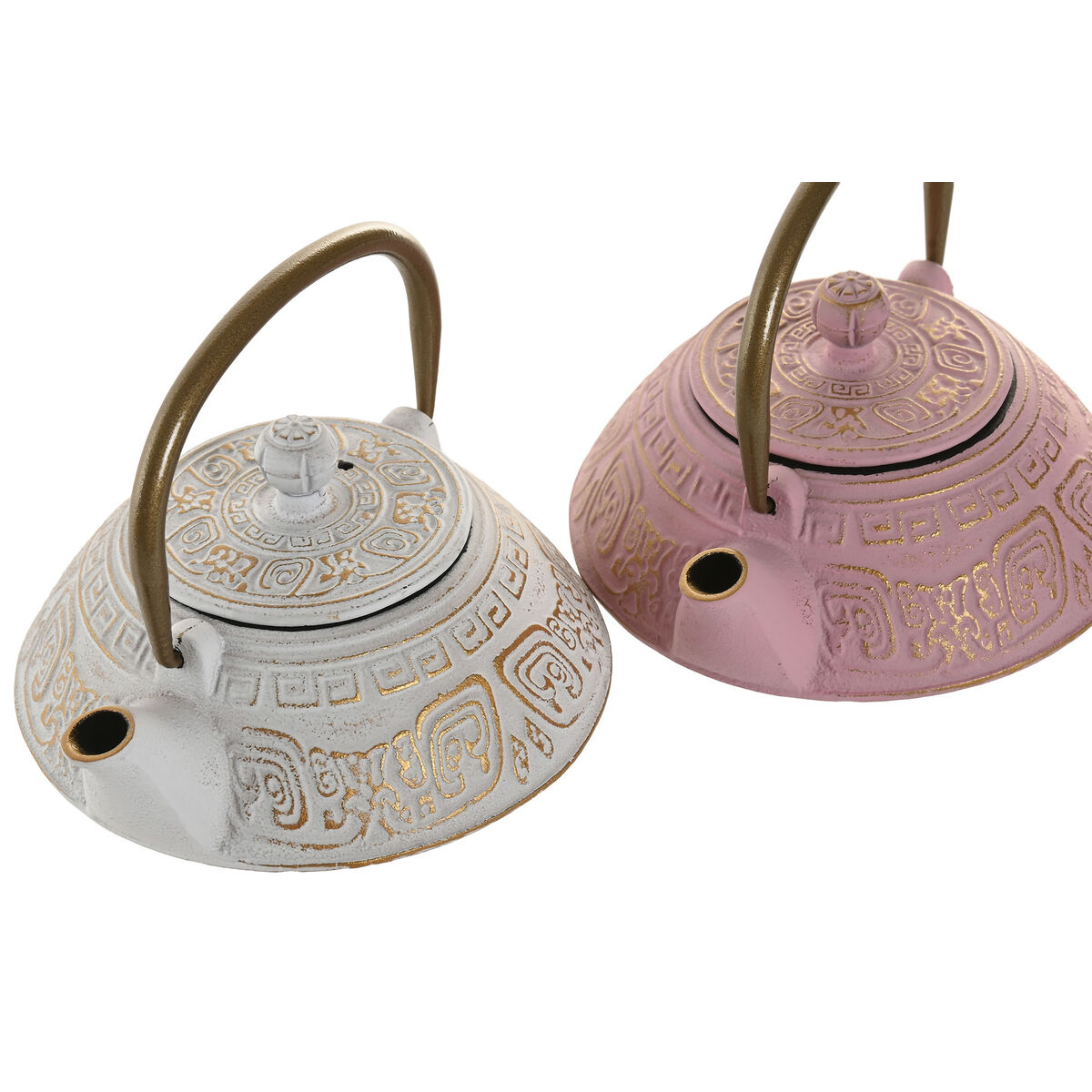 Teapot Home ESPRIT White Pink Stainless steel Iron 400 ml (2 Units)