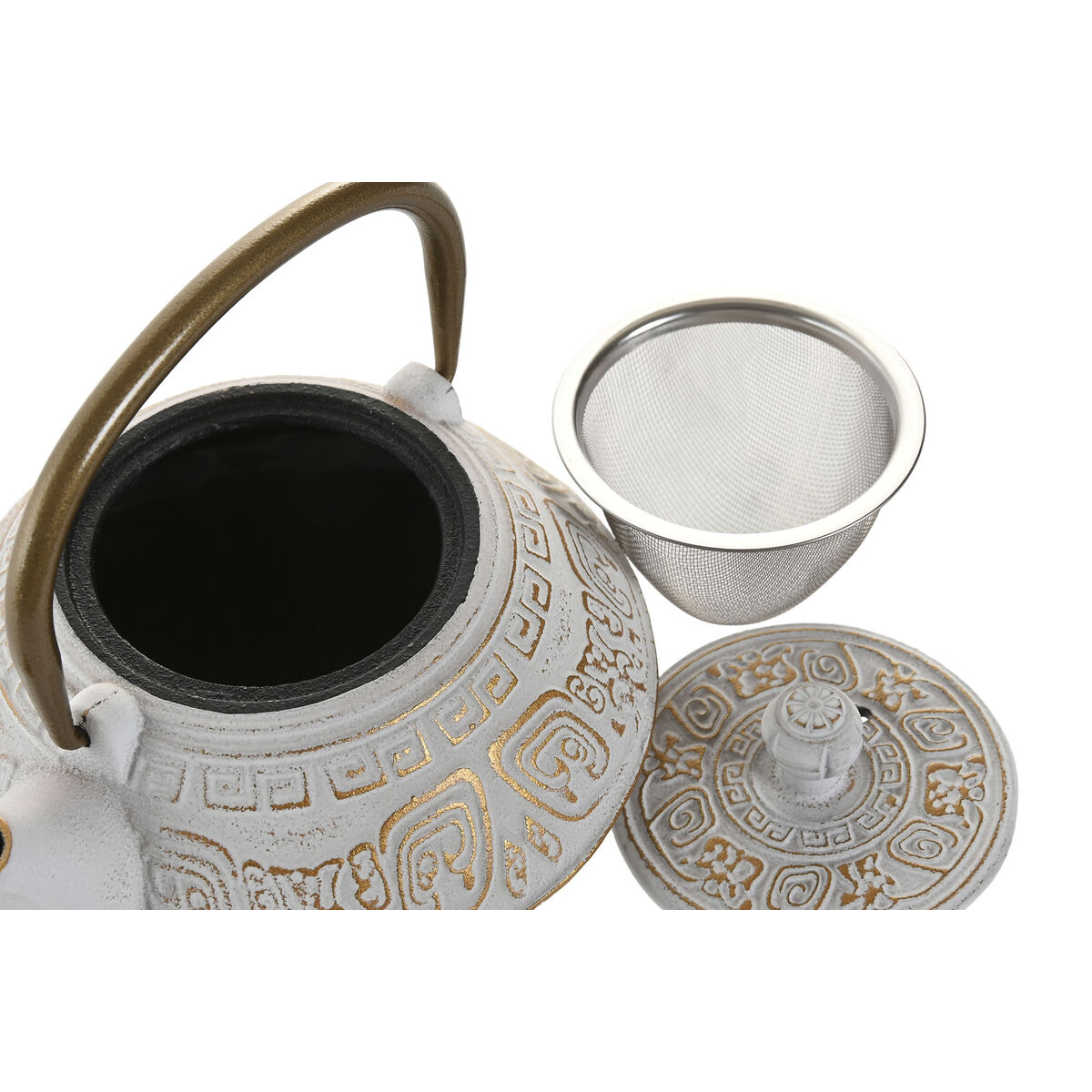 Teapot Home ESPRIT White Pink Stainless steel Iron 400 ml (2 Units)