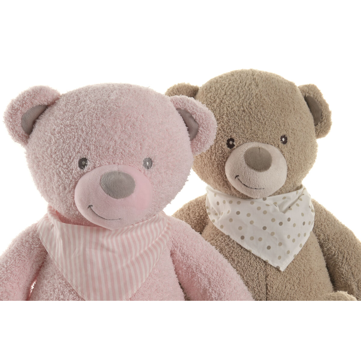 Fluffy toy Home ESPRIT Brown Pink Polyester Children’s Bear (2 Units)
