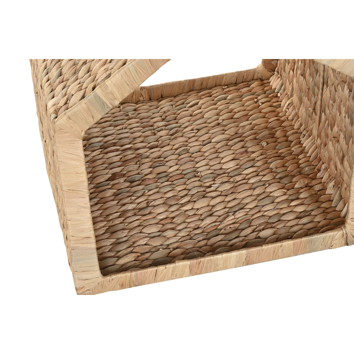 Pet bed Home ESPRIT Cream Natural Metal Water hyacinth 43 x 43 x 46 cm