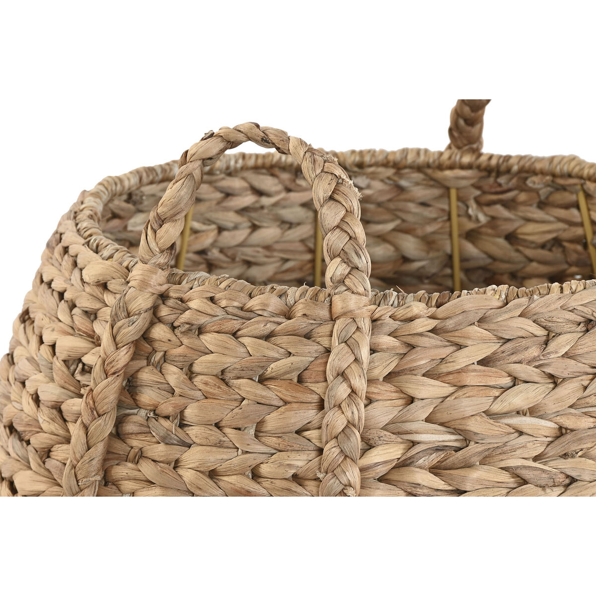 Decorative basket Home ESPRIT Natural Water hyacinth Seagrass Tropical (2 Pieces)