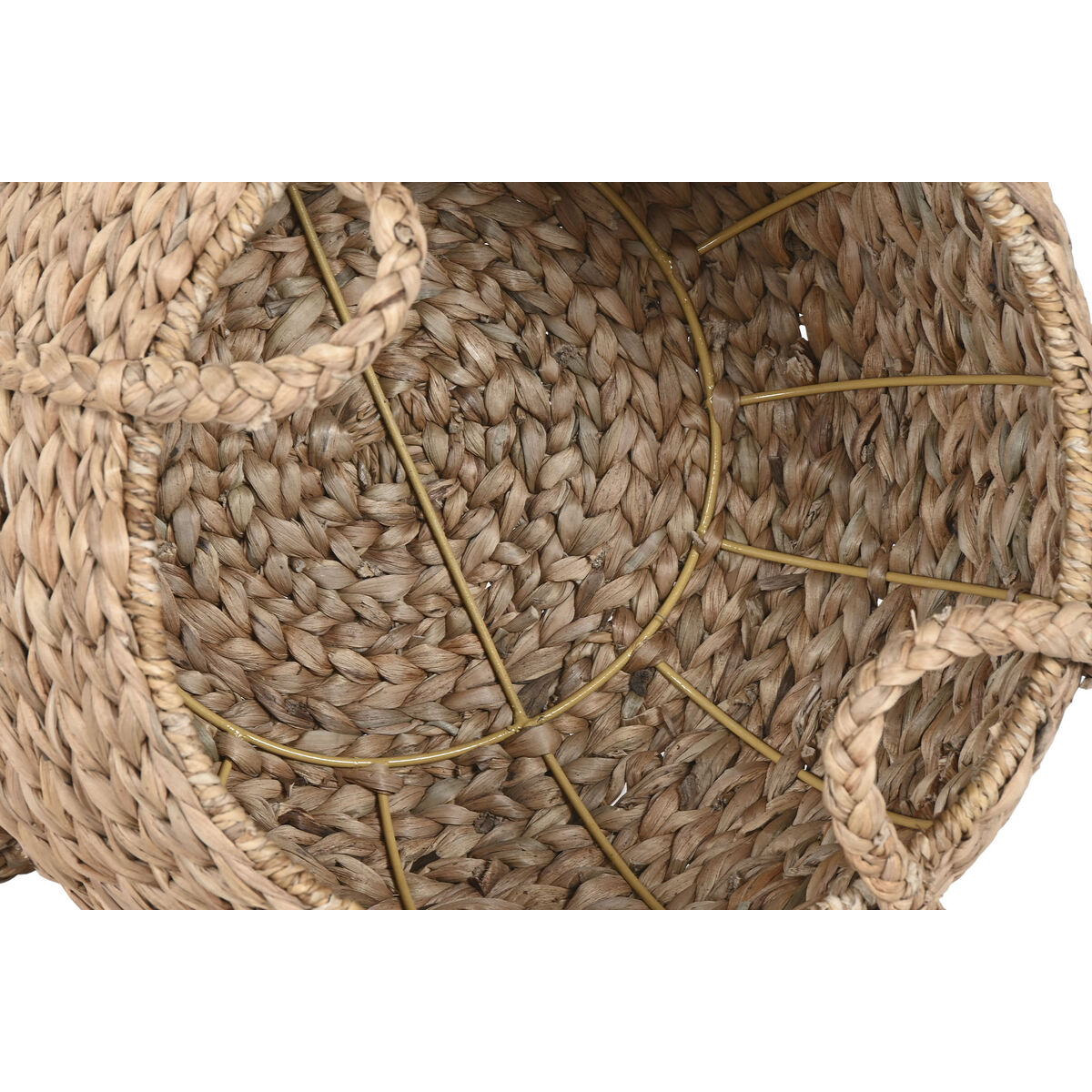 Decorative basket Home ESPRIT Natural Water hyacinth Seagrass Tropical (2 Pieces)