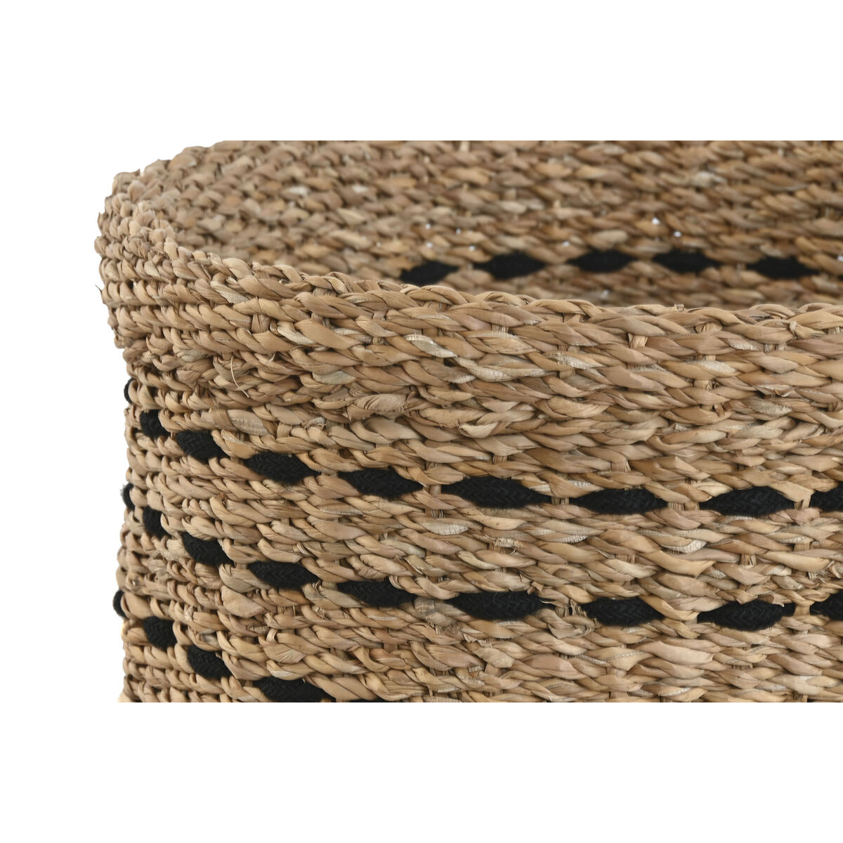 Decorative basket Home ESPRIT Black Natural Jute Seagrass Boho (3 Pieces)