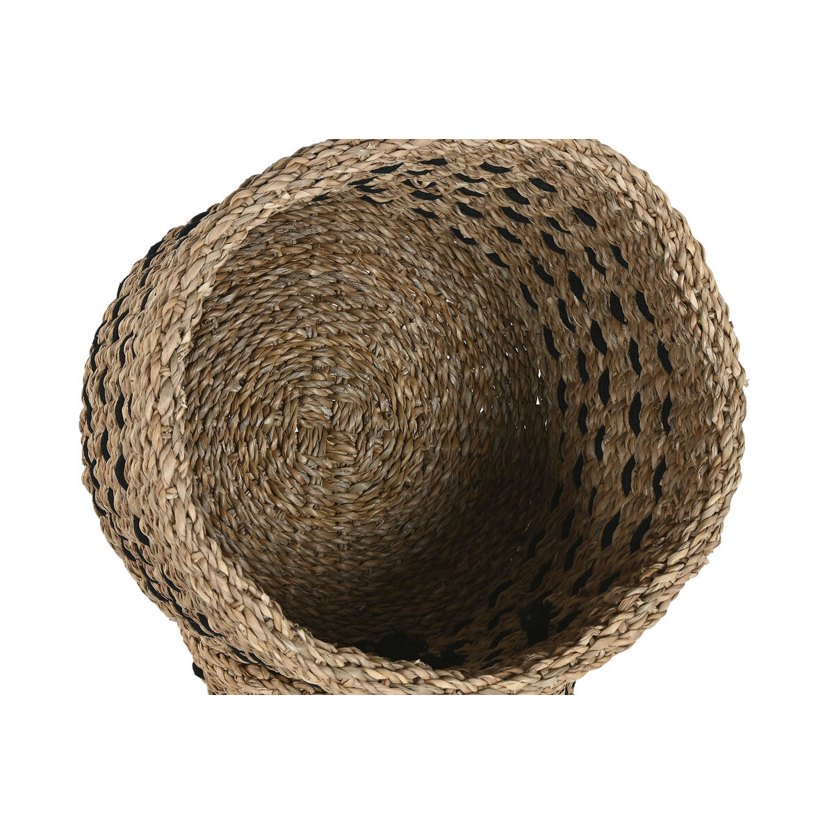 Decorative basket Home ESPRIT Black Natural Jute Seagrass Boho (3 Pieces)