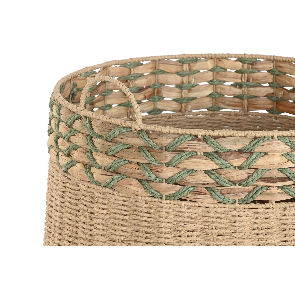 Basket set Home ESPRIT Green Natural Natural Fibre Tropical (2 Pieces)