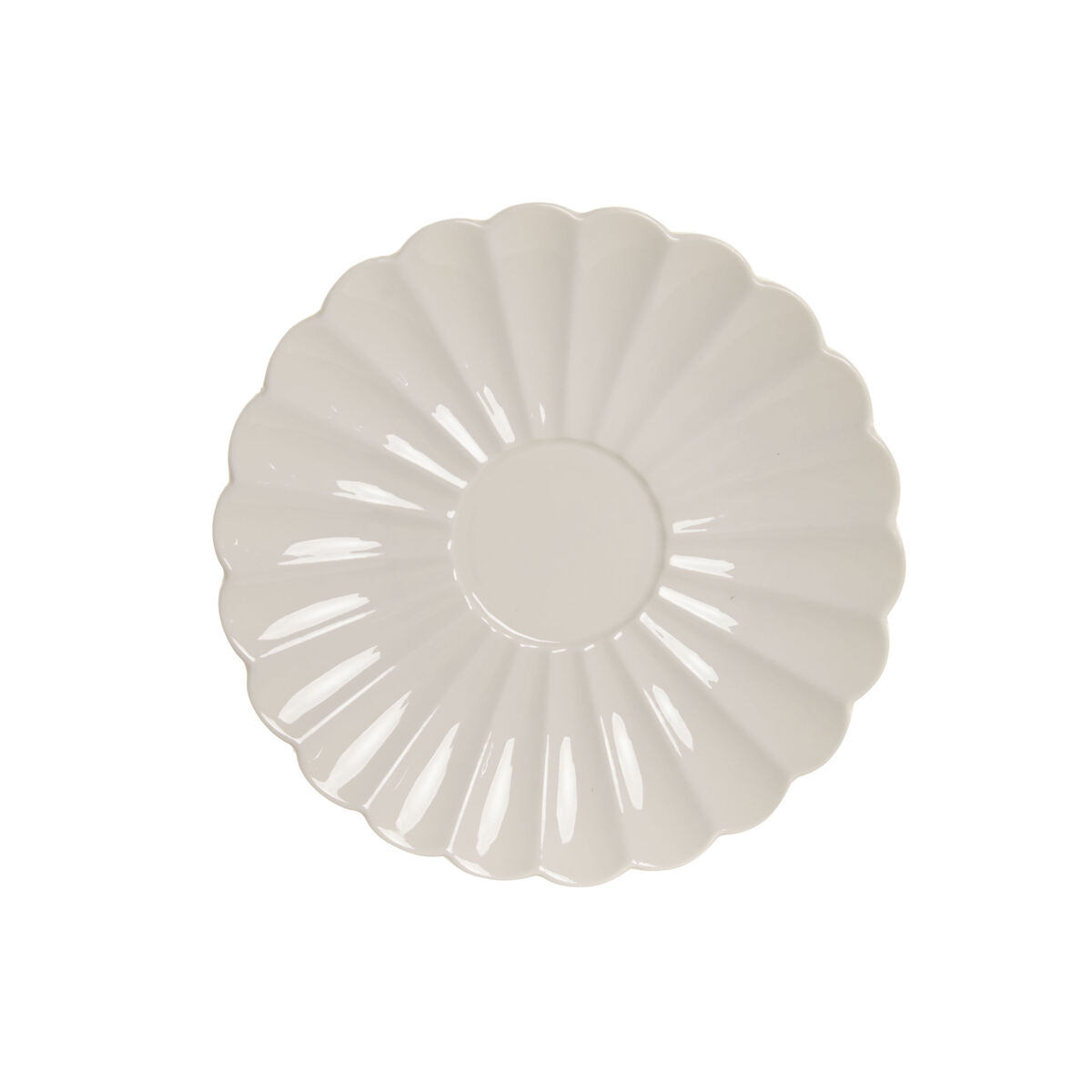 Set of 6 Cups with Plate Home ESPRIT White Porcelain 150 ml
