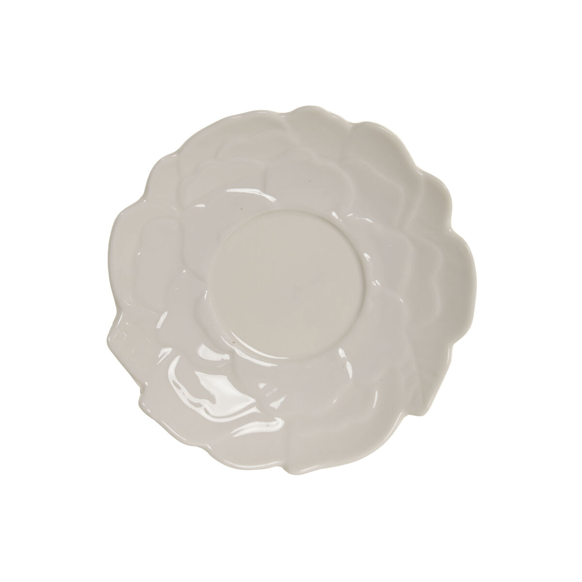 Set of 6 Cups with Plate Home ESPRIT White Porcelain 120 ml