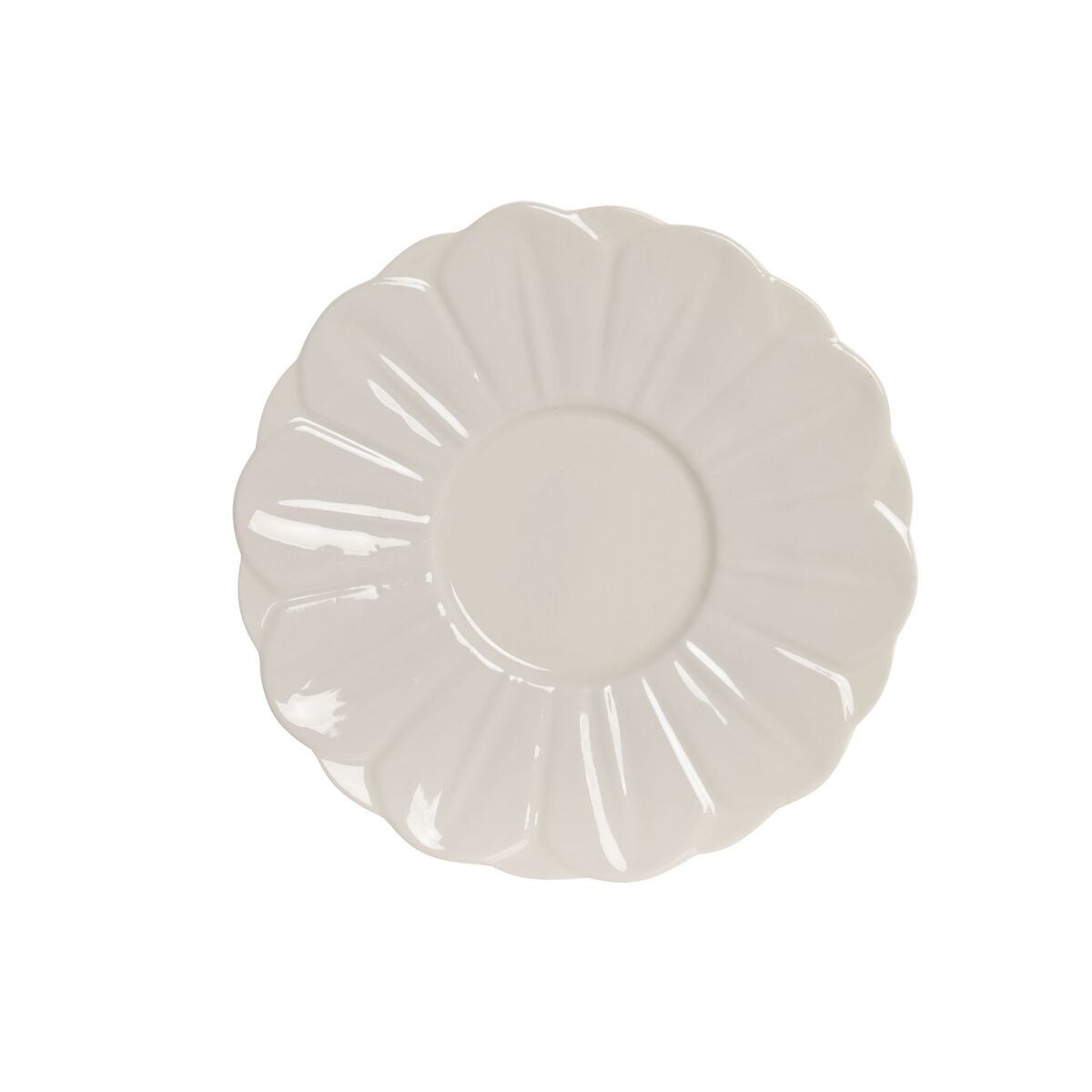 Set of 6 Cups with Plate Home ESPRIT White Porcelain 120 ml