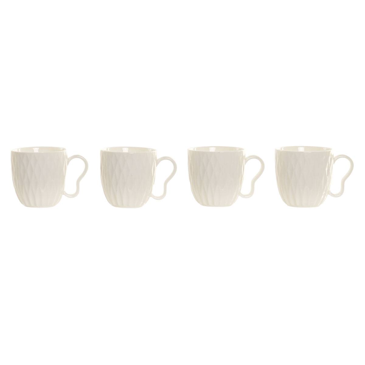 Mug Home ESPRIT White Dark brown With relief 350 ml